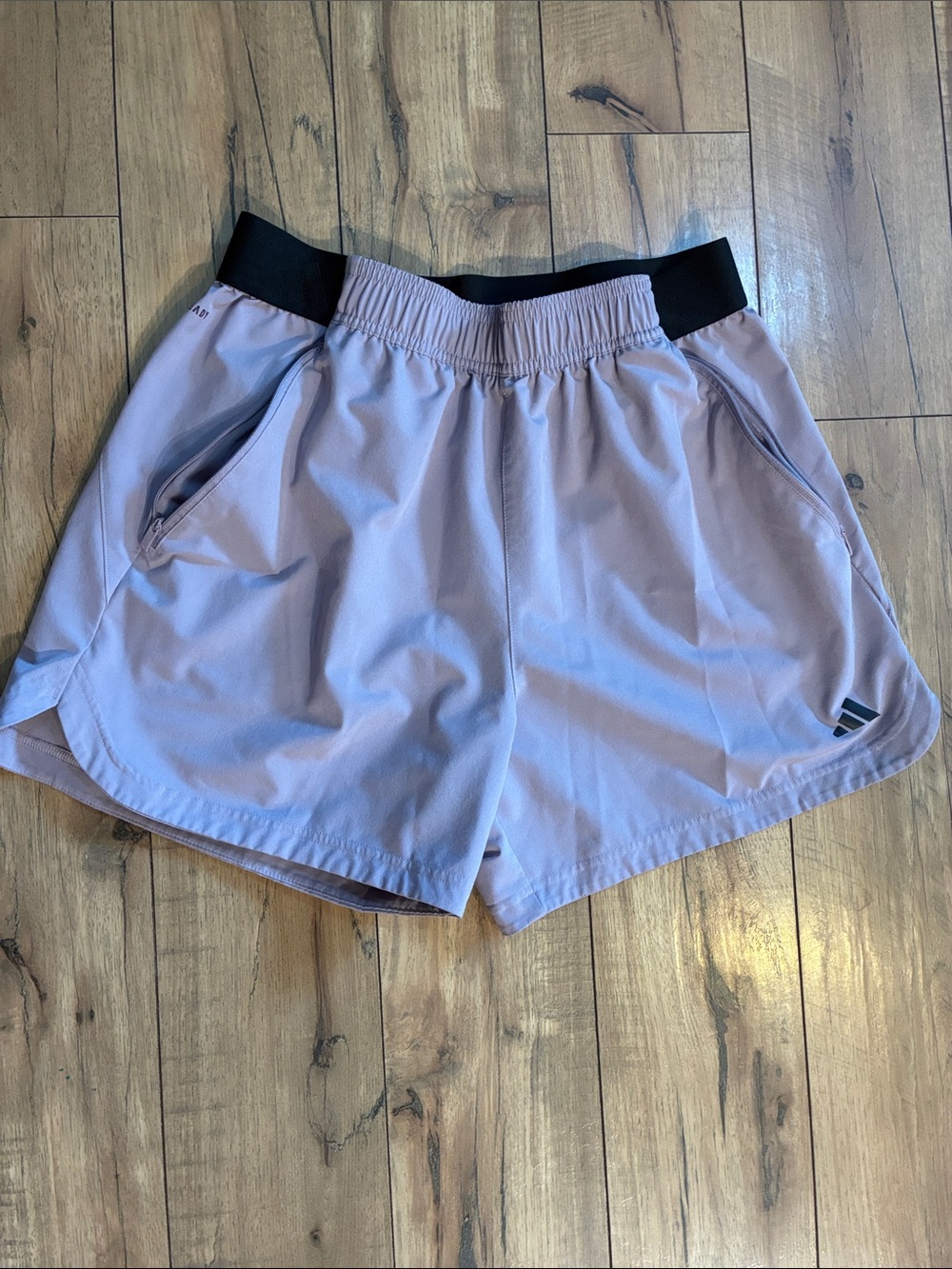 adidas Lavender Athletic Shorts with Black Waistband aeroready